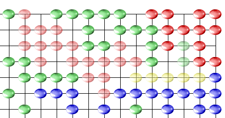 A board with a few separate units rendered translucent.
	    