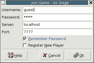 A screenshot of the login dialog.